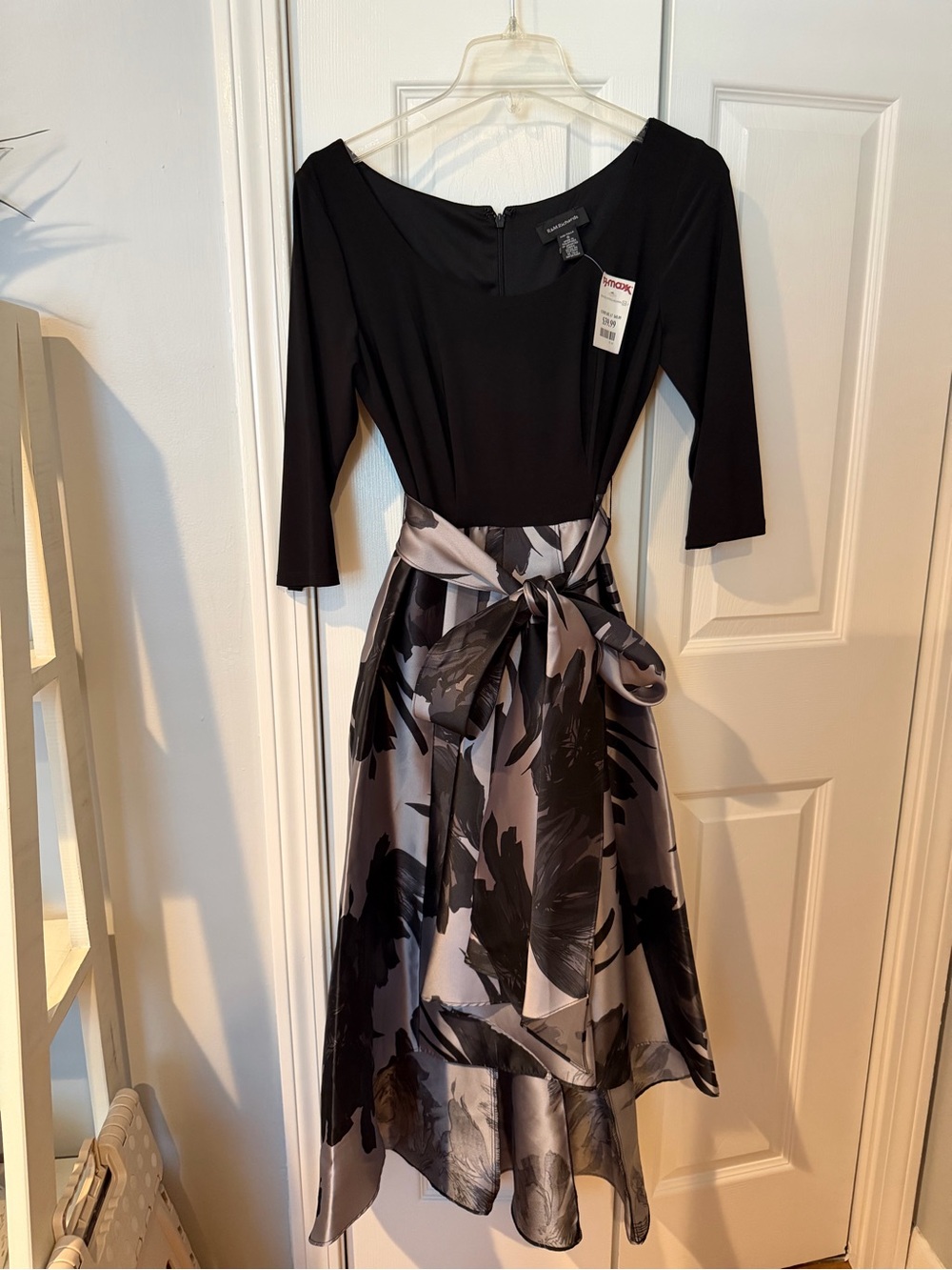 R & M Richard’s Black Floral High Low Cocktail Dreas